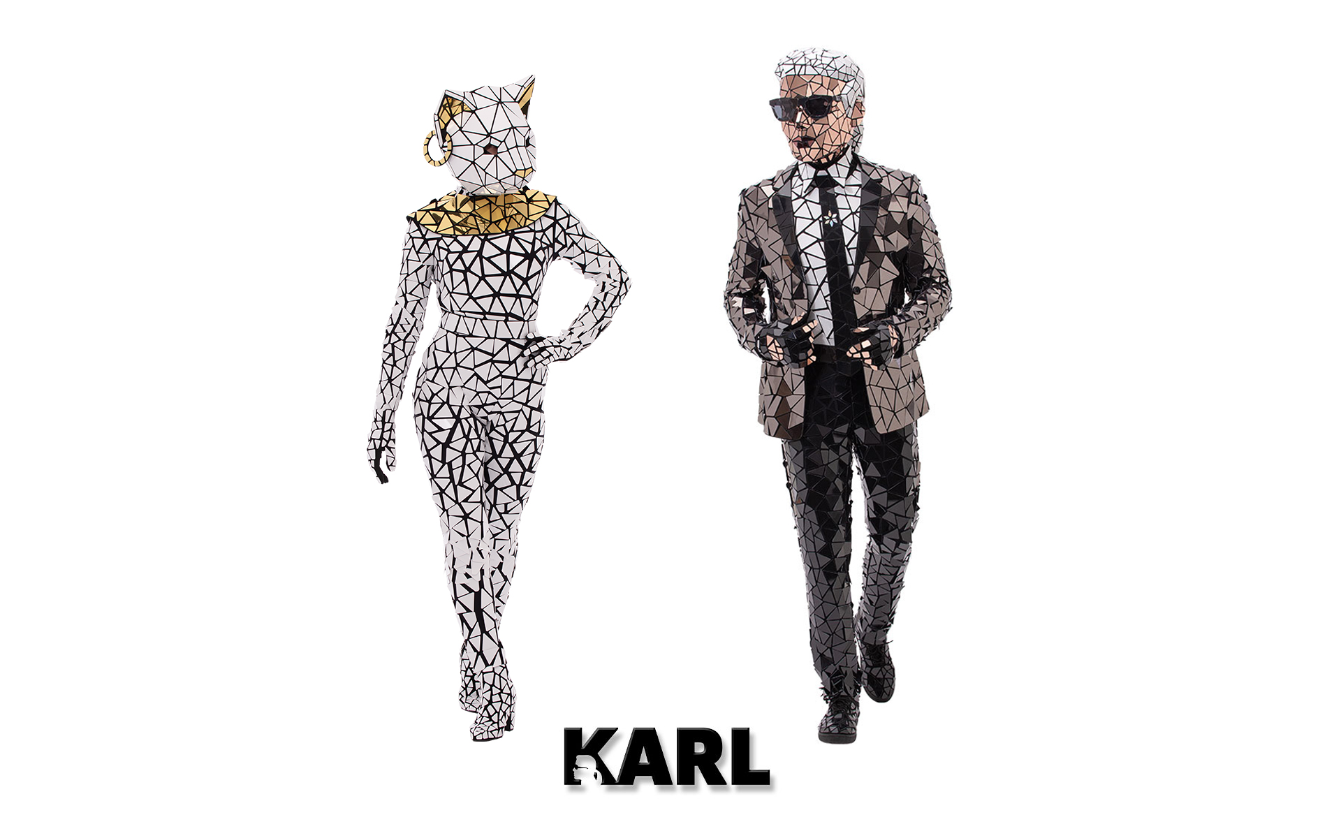 fashion Karl lookalike mirror costume Choupette