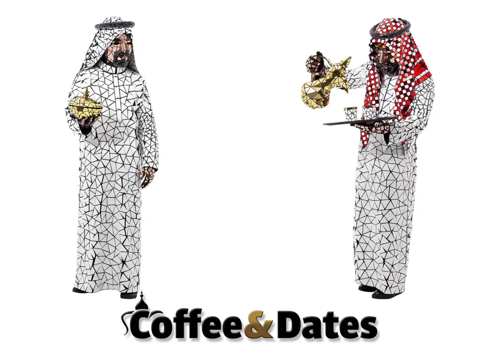 arab tradition coffee servers mirror