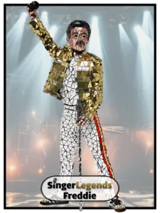 Freddie Mercury lookalike mirror costume