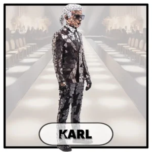 Karl Lagerfeld lookalike mirror costume