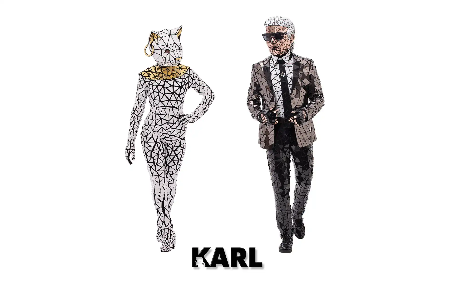 fashion Karl lookalike mirror costume Choupette