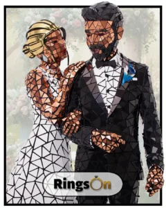 mirror wedding costumes groom and bride